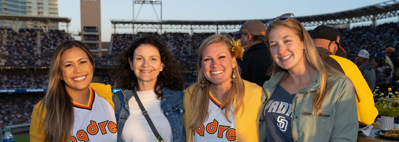 Four women at Petco Park on Nurses Night