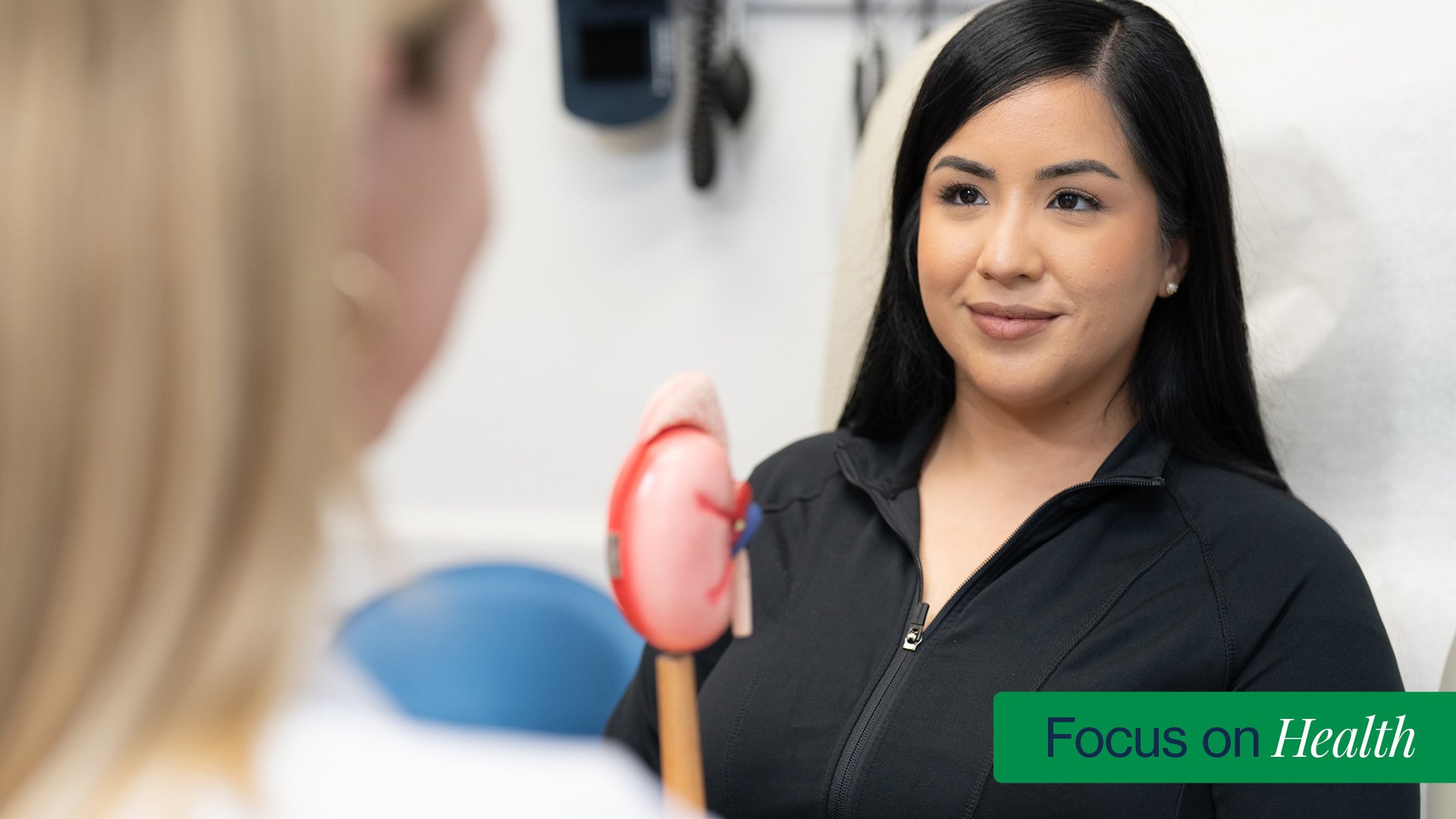 female patient talking with a female Dr. Kristin Mekeel