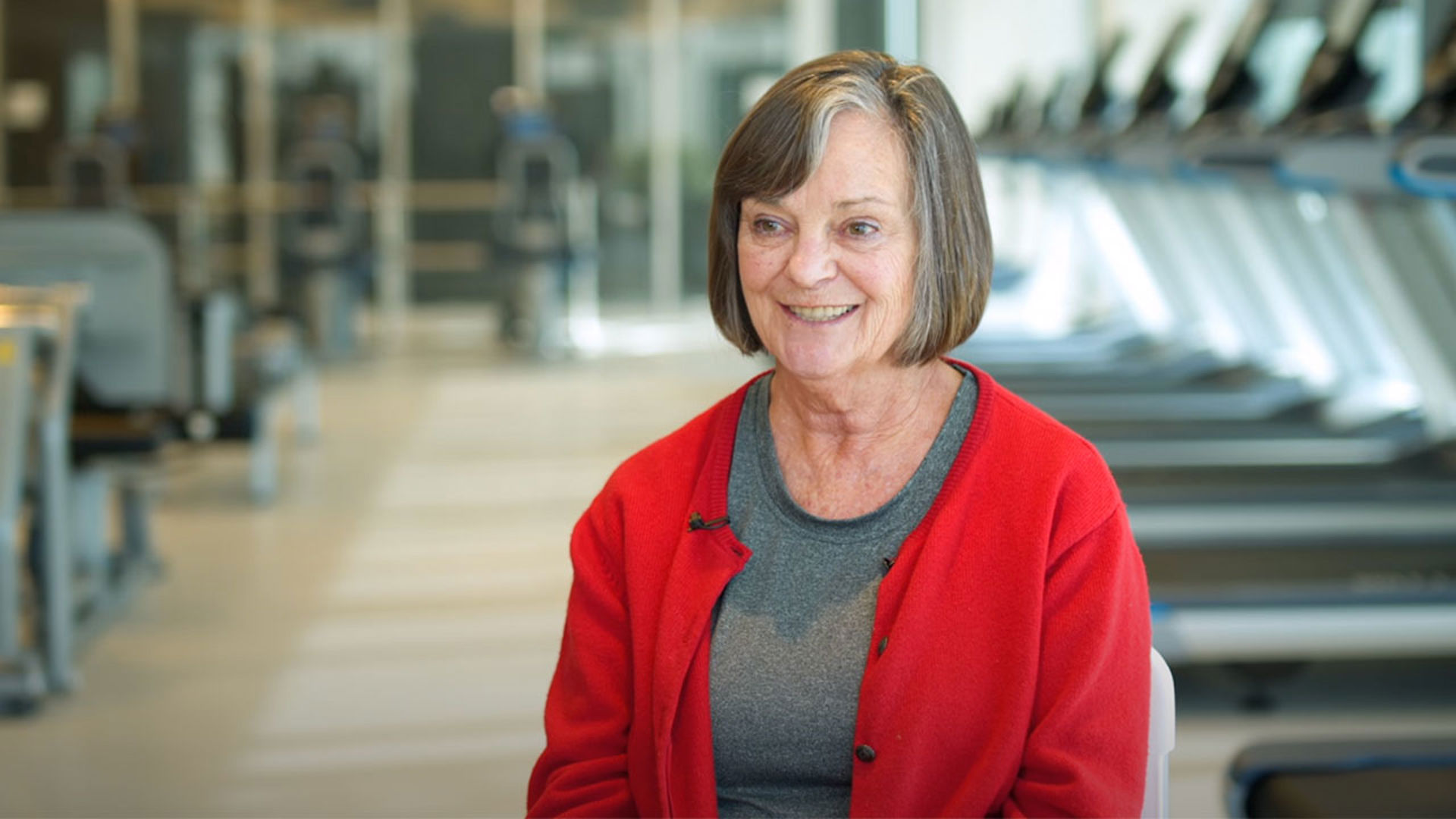 Cardiac rehabilitation patient Sue Detisch talking on video