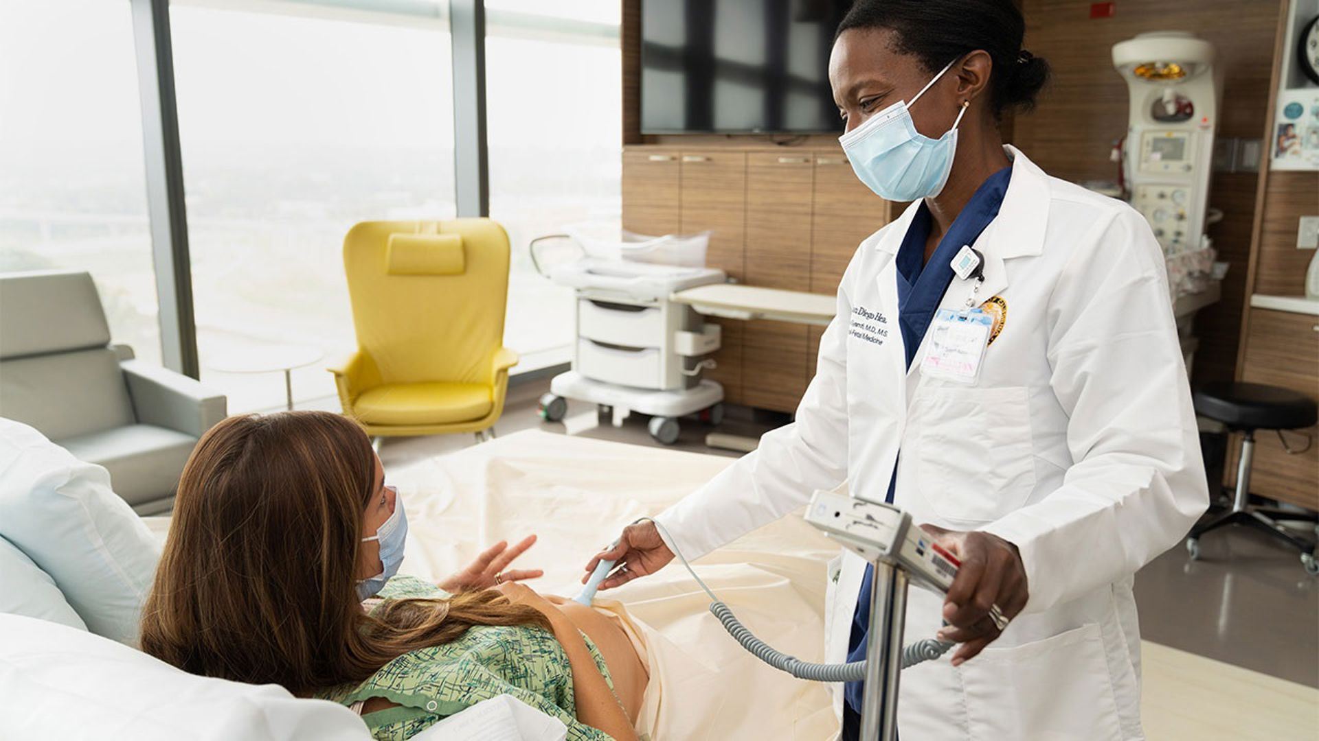 Pregnant patient receiving an ultrasound