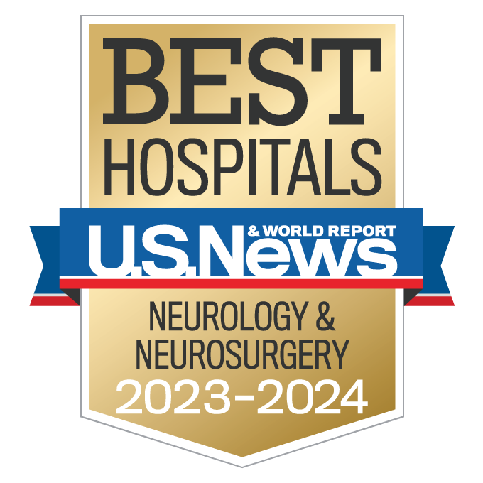 US News & World Report top-ranked badge for neurological care